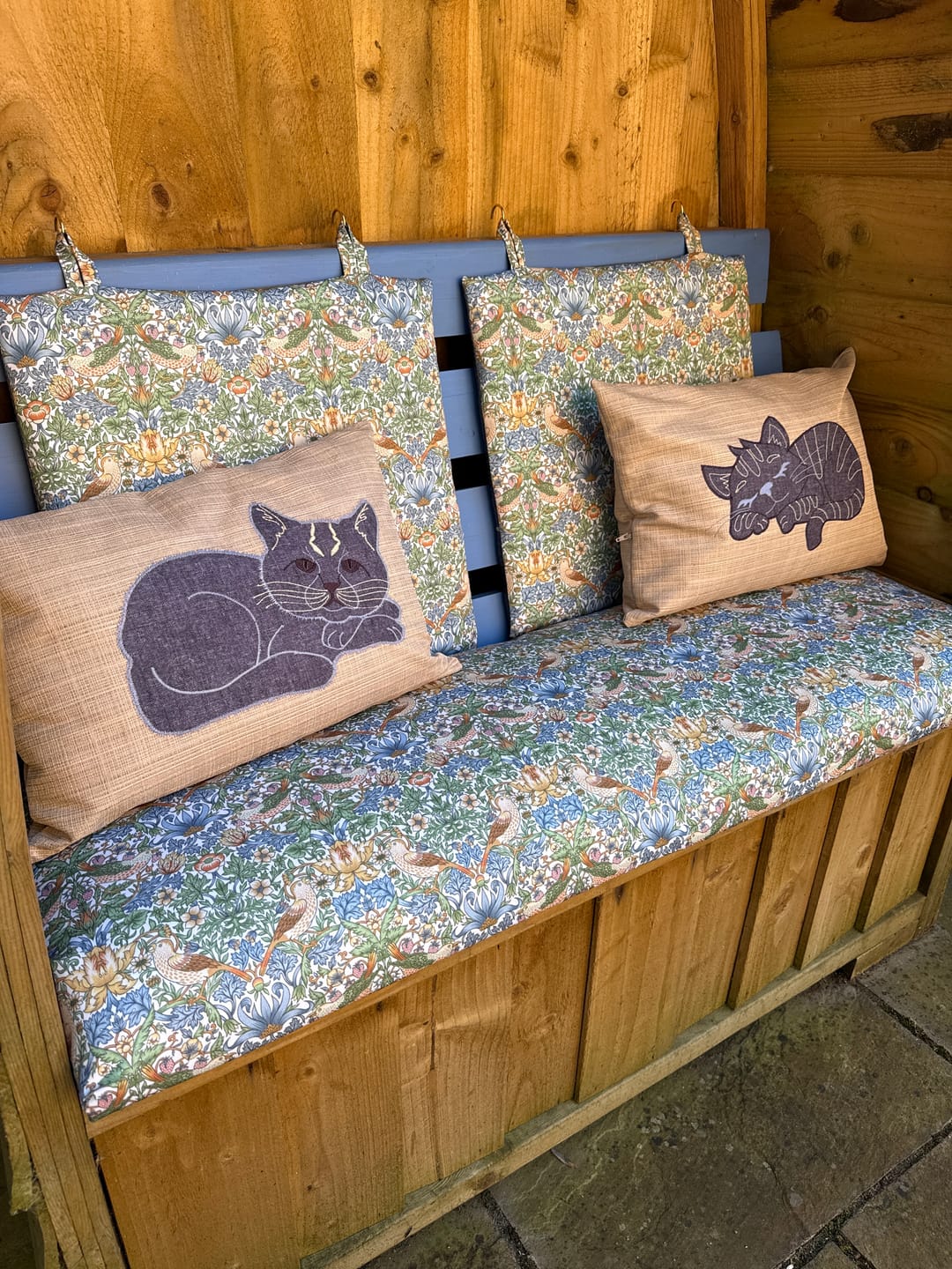 Customer photo review of William Morris Garden Birds Water Resistant Fabric