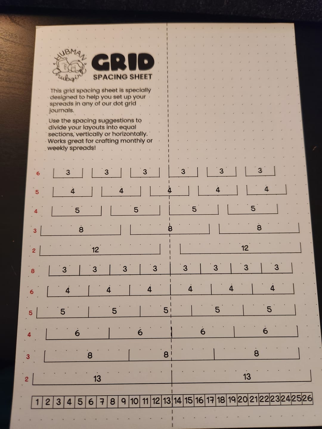 Customer photo review of Dot Grid Spacing Sheet