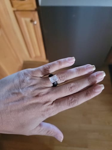 Customer photo review of Silicone Ring – 10×8 mm Emerald Cut CZ | Patented Design - GlowStone Collection