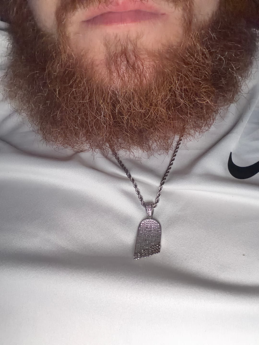 Customer photo review of ICED OUT Broken Deck Pendant (Silver)