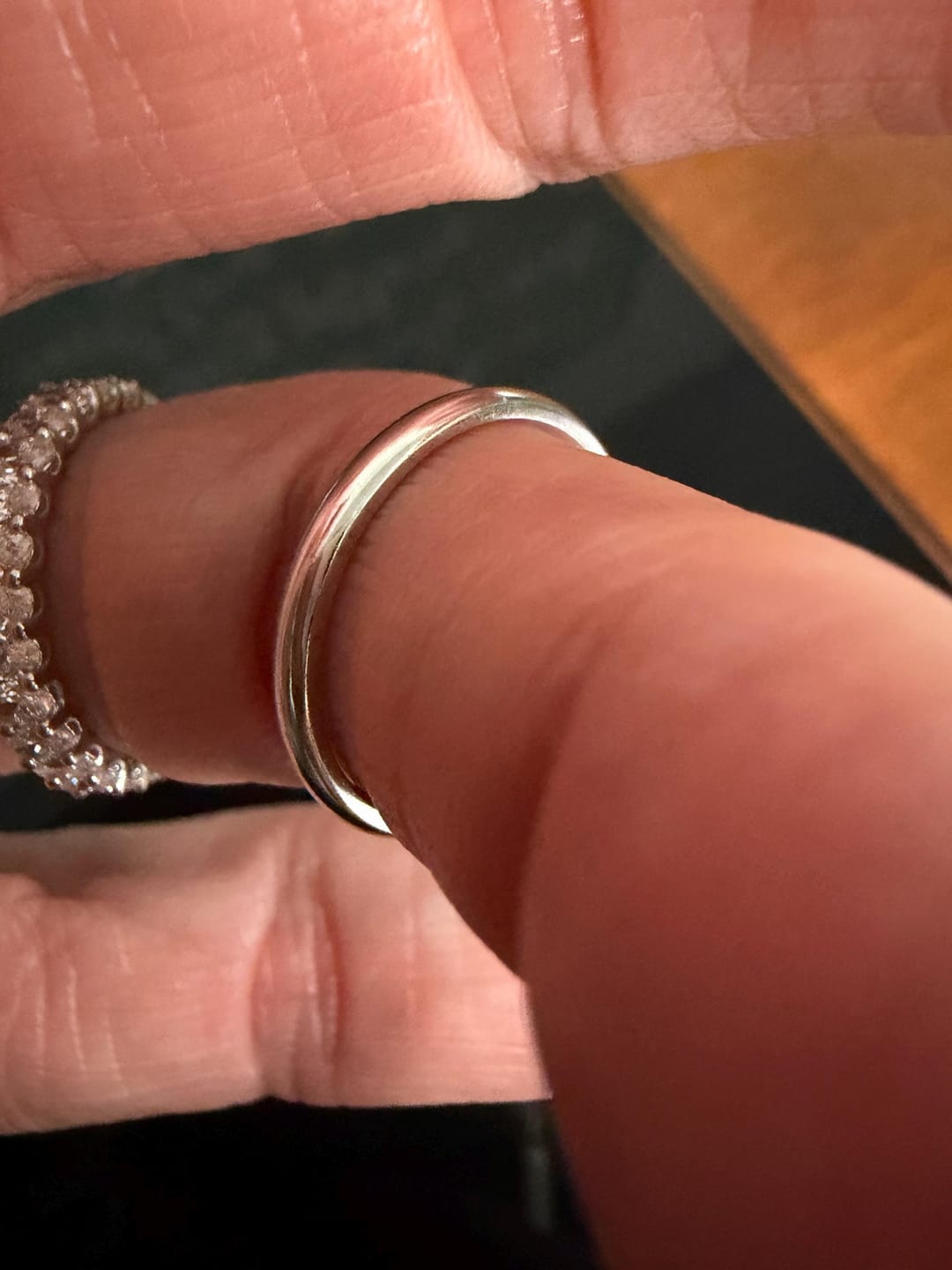 Customer photo review of Quiet Promise White Gold Band