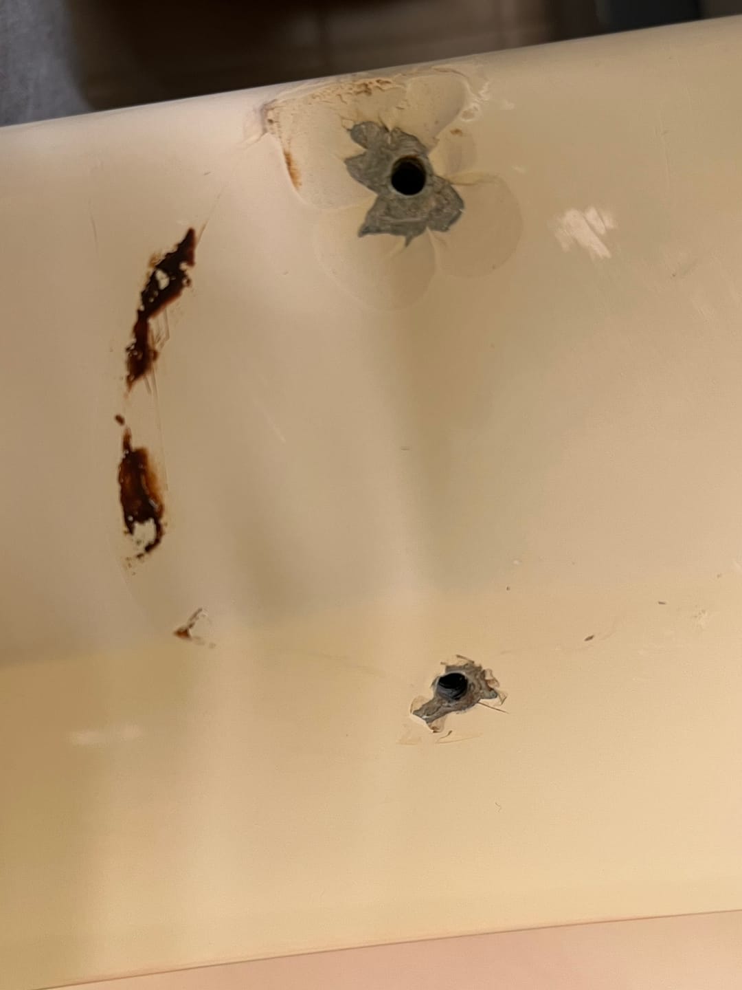 Customer photo review of Large Wall Damage - Tub and Shower Repair Kit