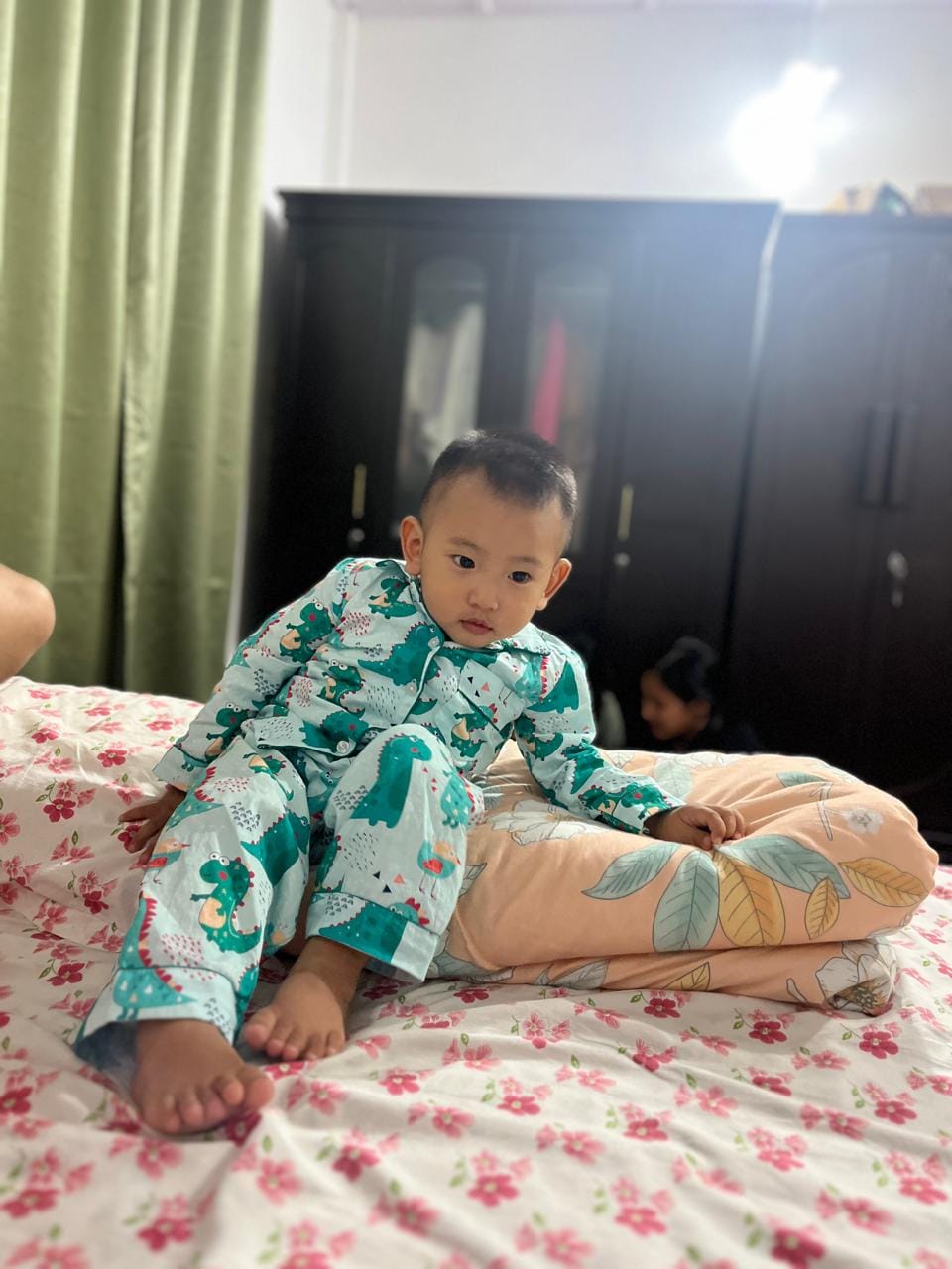 Customer photo review of Green Dino Night Suit