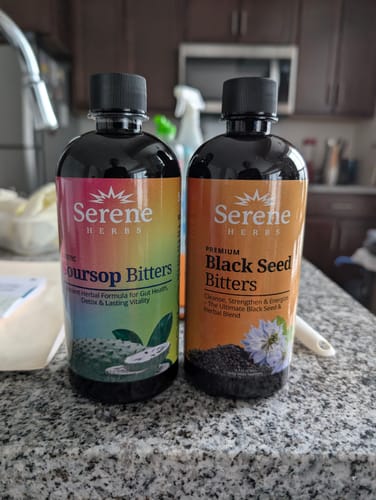 Customer photo review of Soursop Bitters & Black Seed Bitters Bundle
