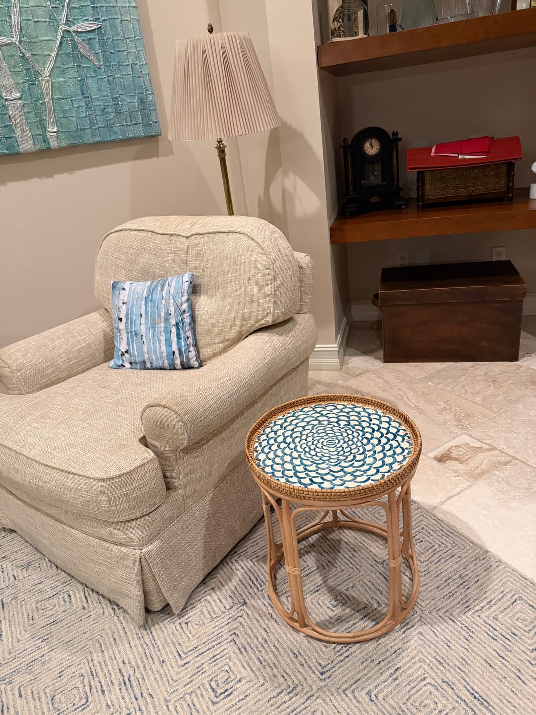 Customer photo review of Bloom Rattan Table