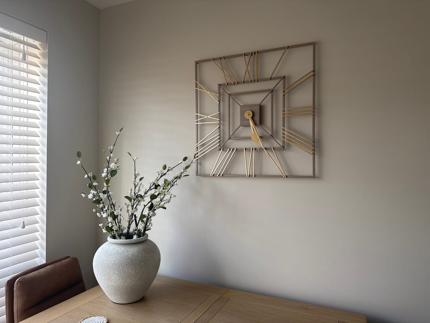Customer photo review of Thomas Kent London. Summer House Outdoor/Indoor Wall Clock Square Taupe PRE ORDER MID APRIL
