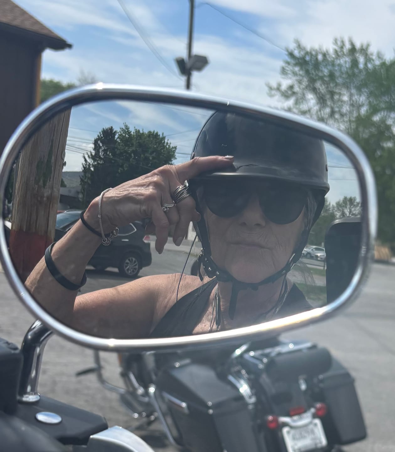 Customer photo review of Low Profile Reversible DOT Polo Helmet / Gloss Black