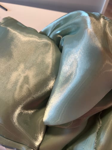 Customer photo review of Sage Green Water Liquid Shimmery Chiffon