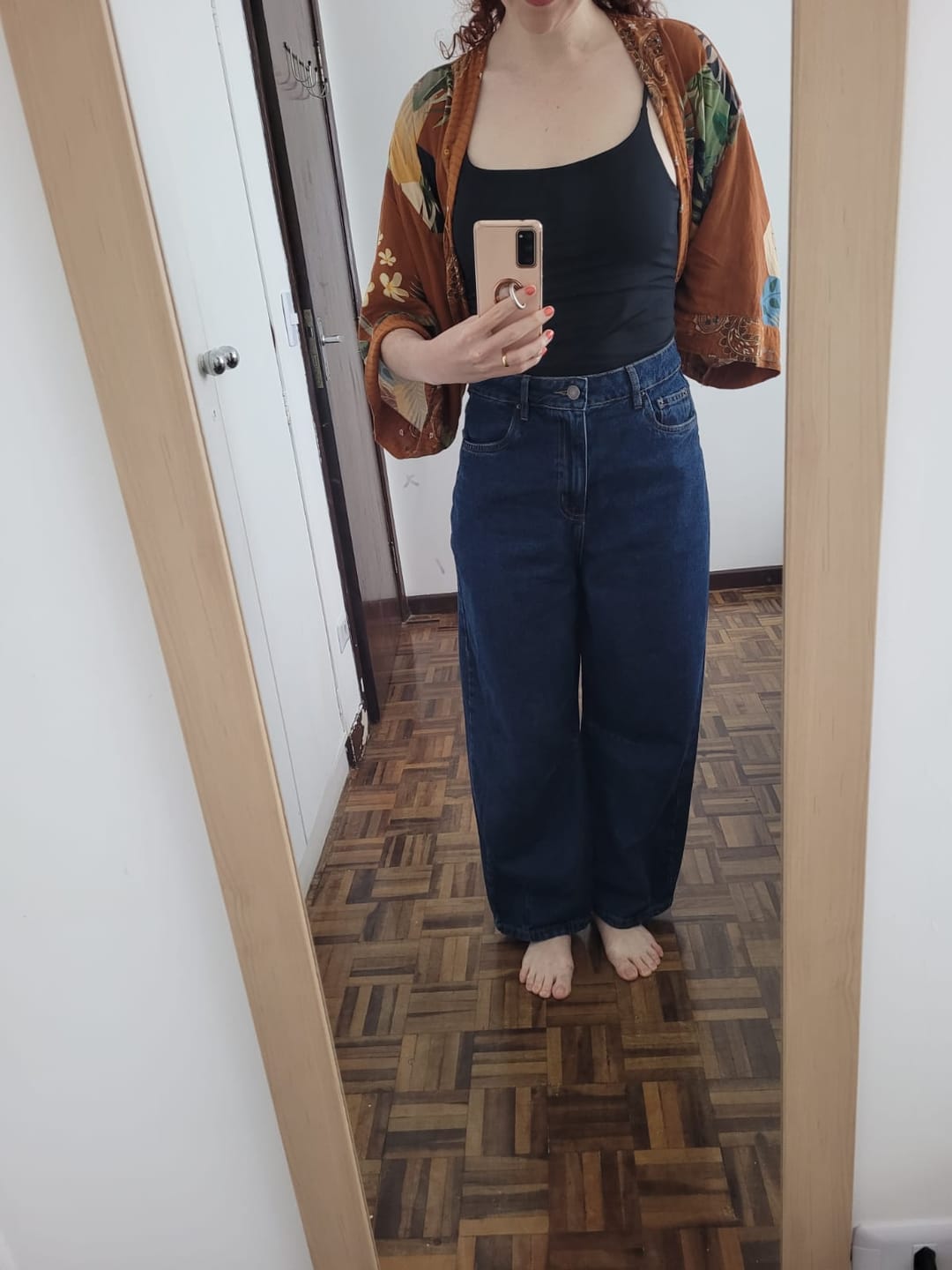 Customer photo review of Calça Jeans Balloon Baobá Azul Escuro