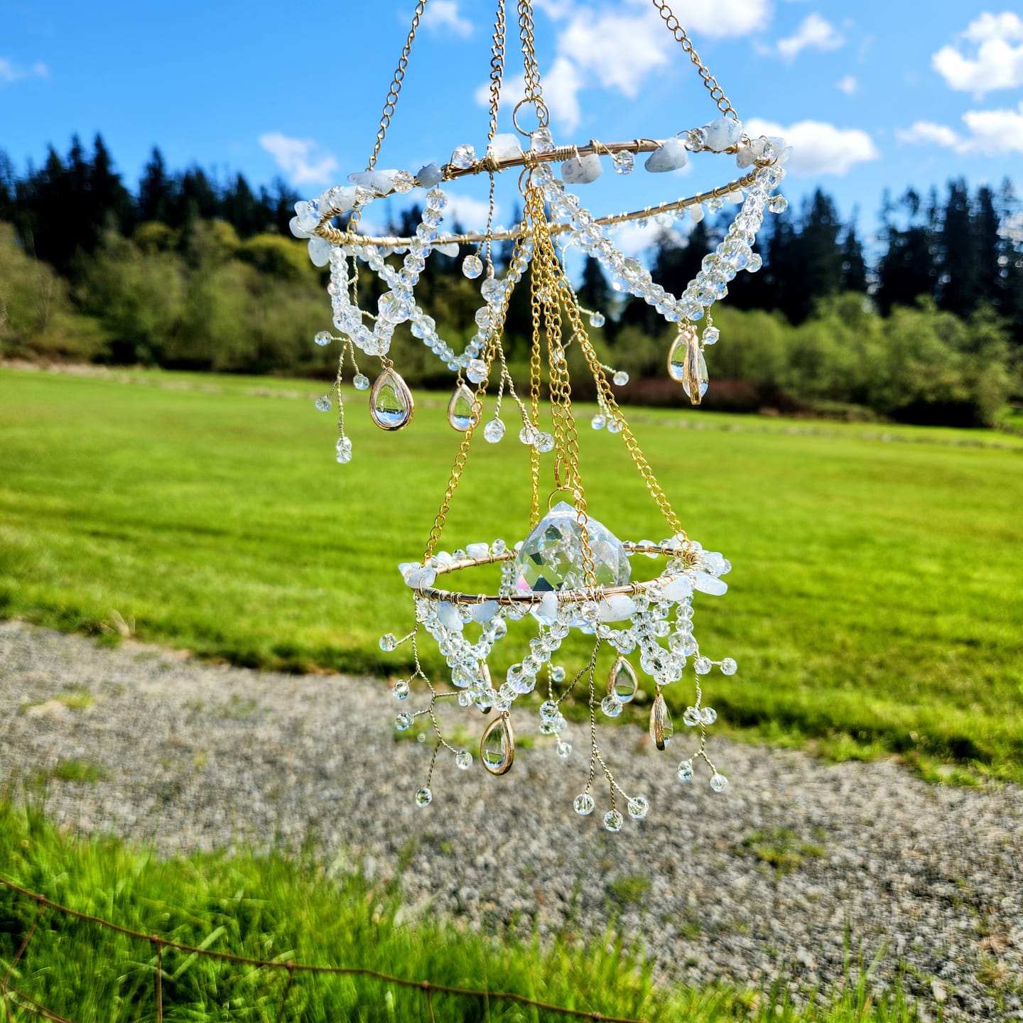 Customer photo review of Patreon - Crystal Chandelier Sun Catcher DIY Kit - Gloria