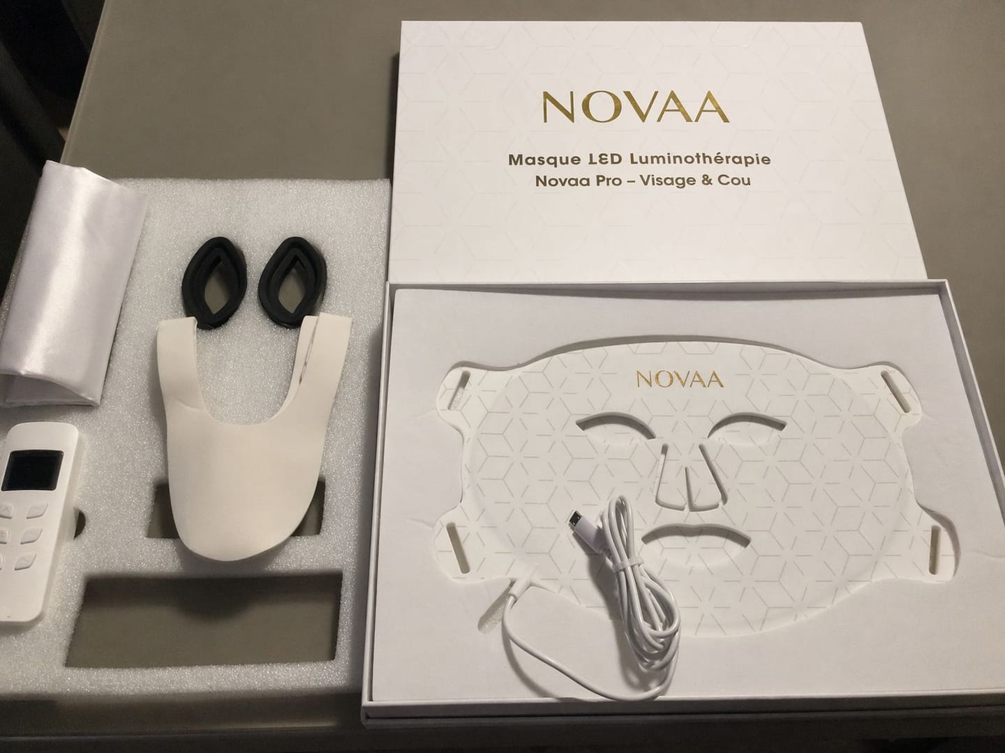 Customer photo review of Masque LED Luminothérapie Novaa Pro – Visage & Cou