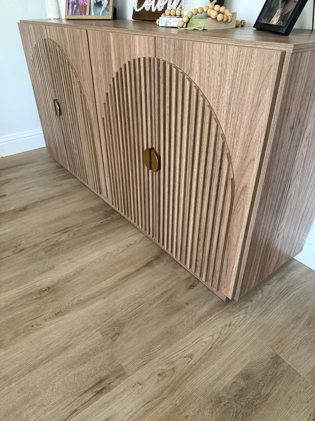 Customer photo review of 65" Arched Modern Fluted Sideboard Buffet Cabinet
