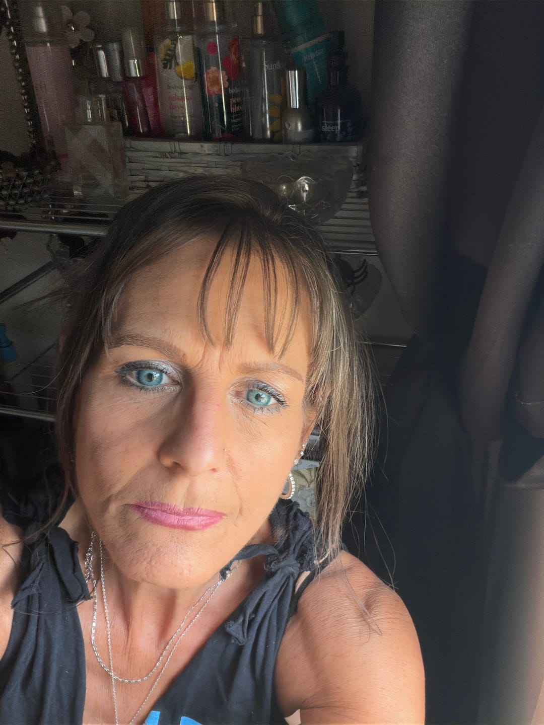 Customer photo review of Amazonia Antarctic Blue Prescription Colored Contact Lenses