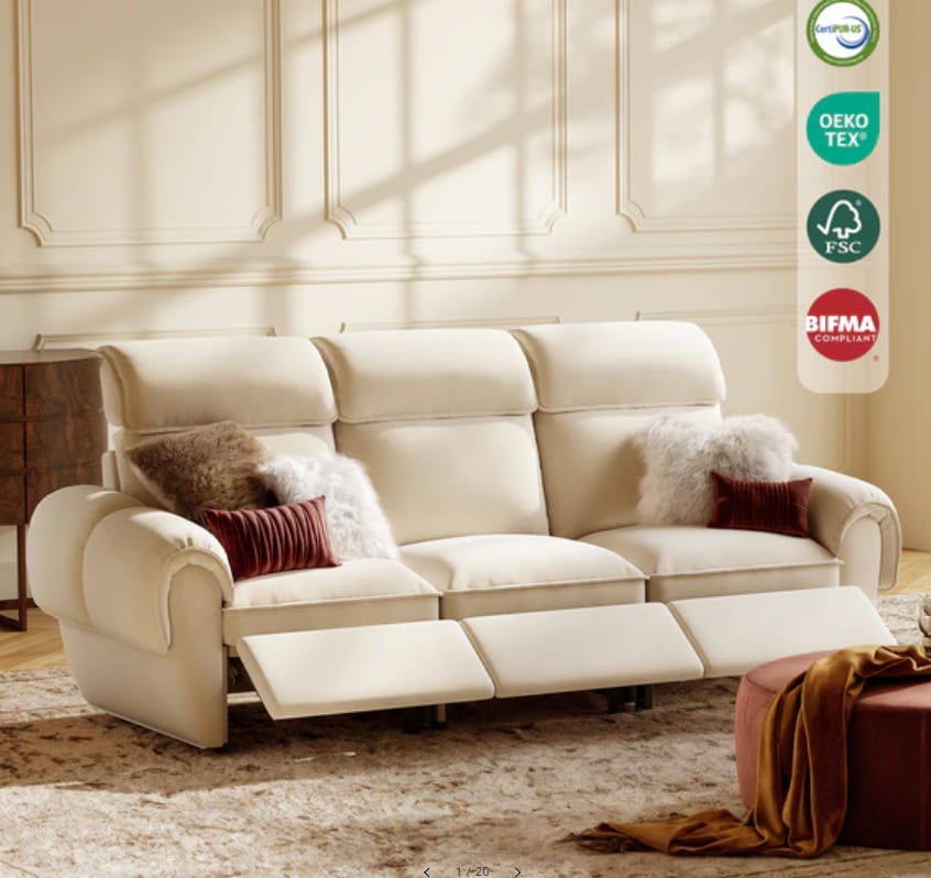 Customer photo review of Cloudcubo L-Shaped Modular Power Reclining Sectional | 5 Piece, Zero Wall Hugger