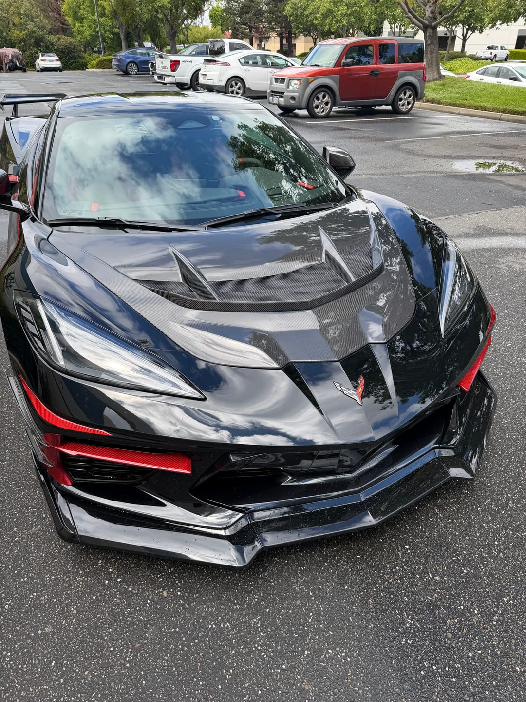 Customer photo review of Corvette C8 ZR1 Front Bumper Vented Extractor Hood