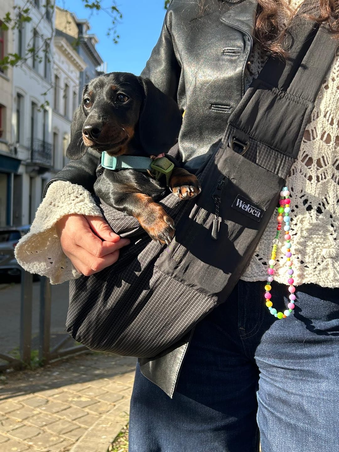 Customer photo review of Sac de transport en bandoulière noir