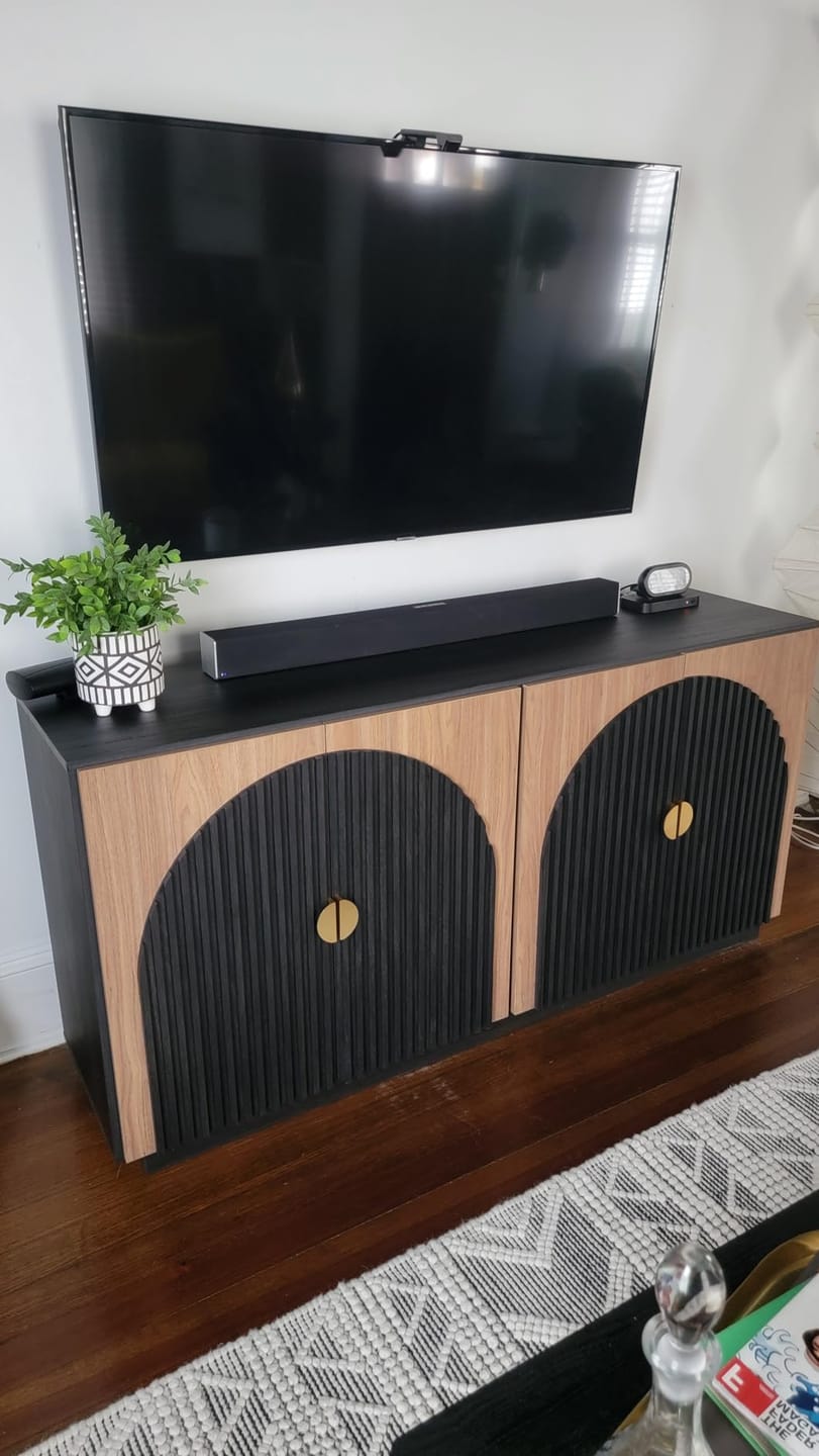 Customer photo review of 65" Arched Modern Fluted Sideboard Buffet Cabinet