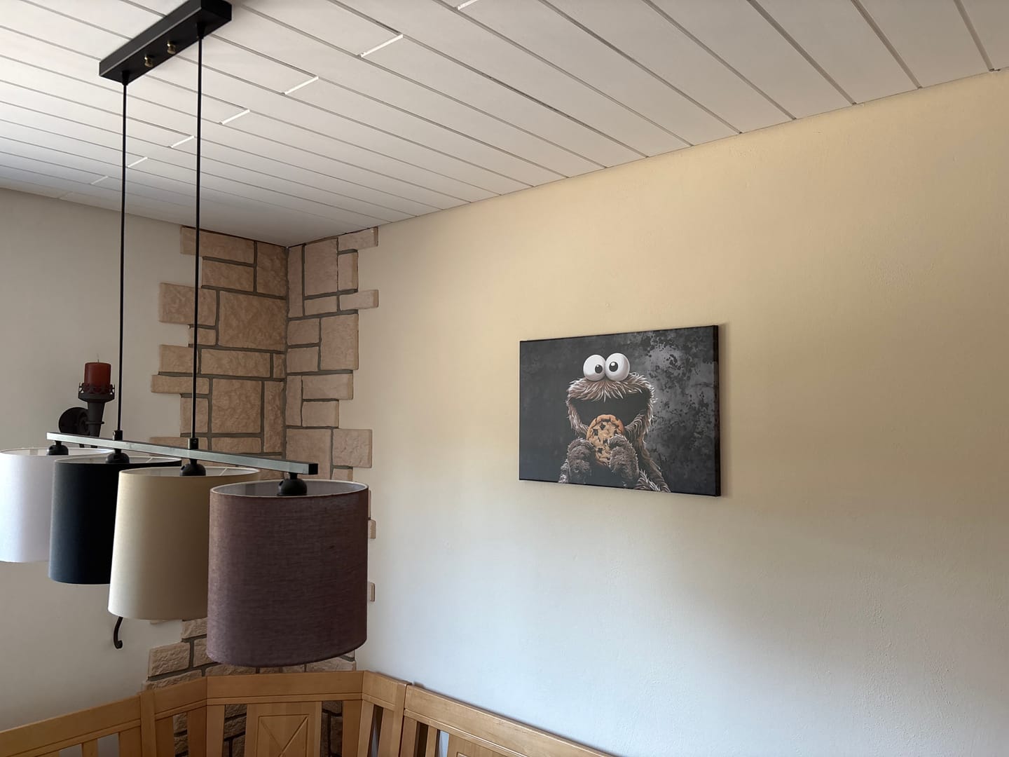Customer photo review of Leinwandbild Braunes Keksmonster Querformat