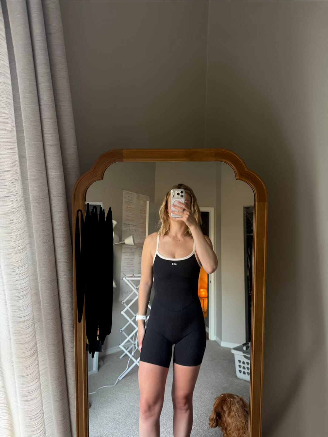 Customer photo review of The Shorts Onesie / Black-Cream