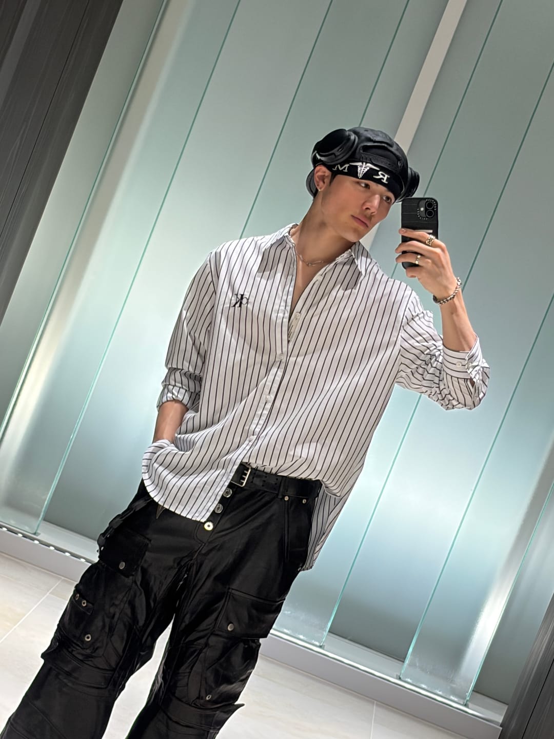Customer photo review of Beetle Faux-Leather Pants