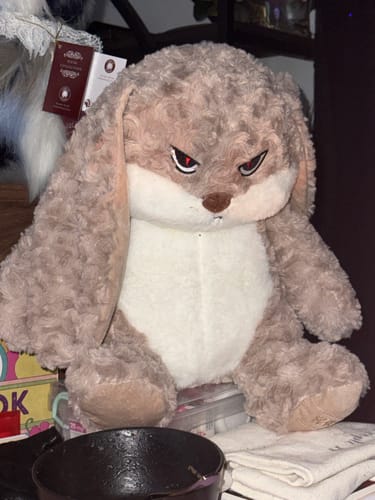Customer photo review of Large Angry Rabbit Plush Toy