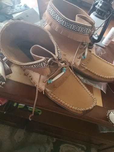 Customer photo of genuine leather moccasins