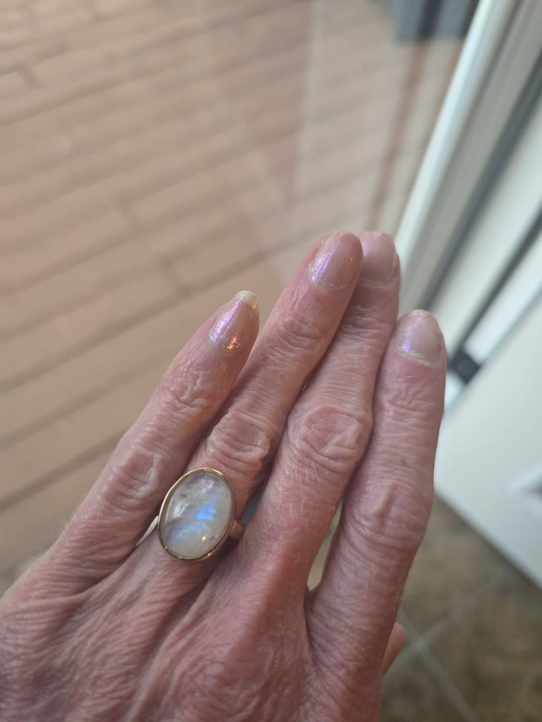 Customer photo review of Moonstone Ring Gold Plated