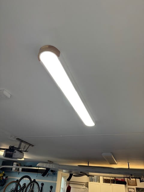 Customer photo review of Oval Led Flush Mount With Wood Accent