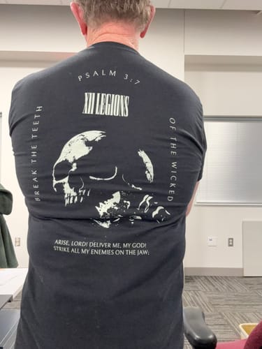 Customer photo review of PSALM 3:7 T-shirt