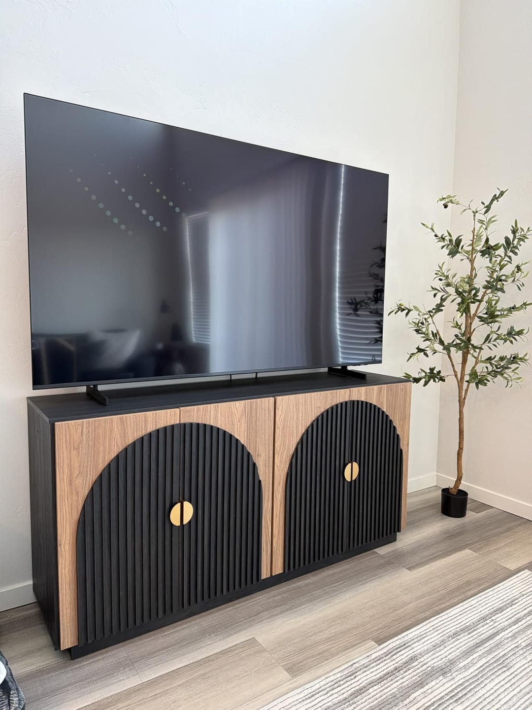 Customer photo review of 65" Arched Modern Fluted Sideboard Buffet Cabinet