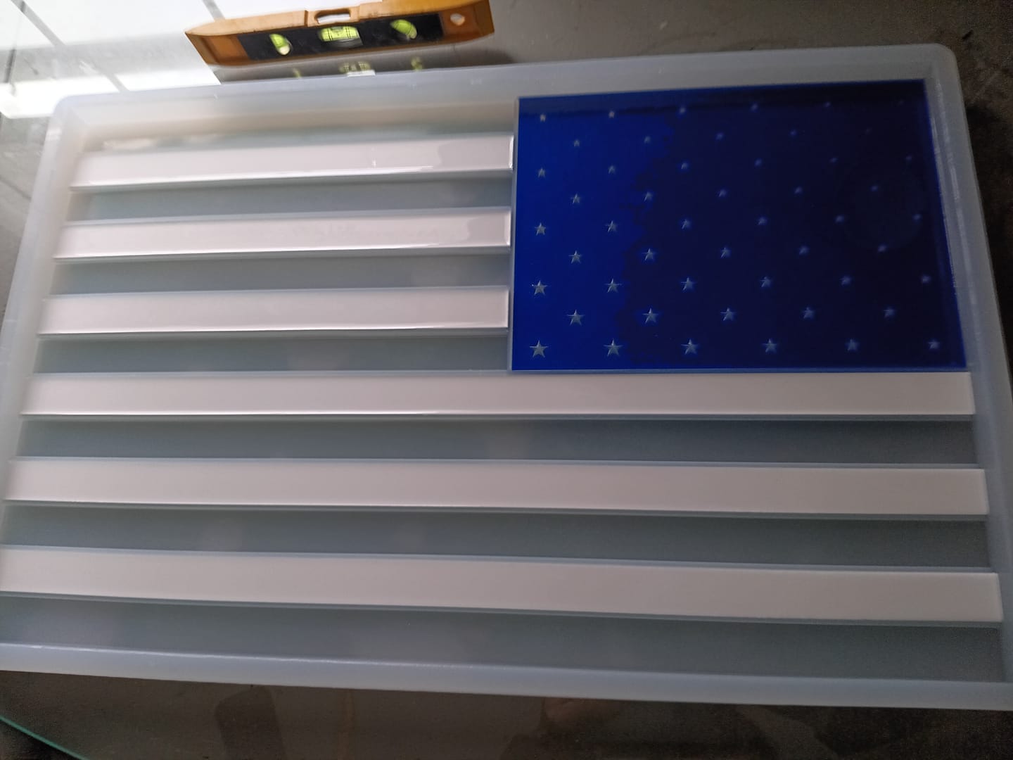 Customer photo review of Large American Flag Mold - 24x15x1" - USA Flag Silicone Mold
