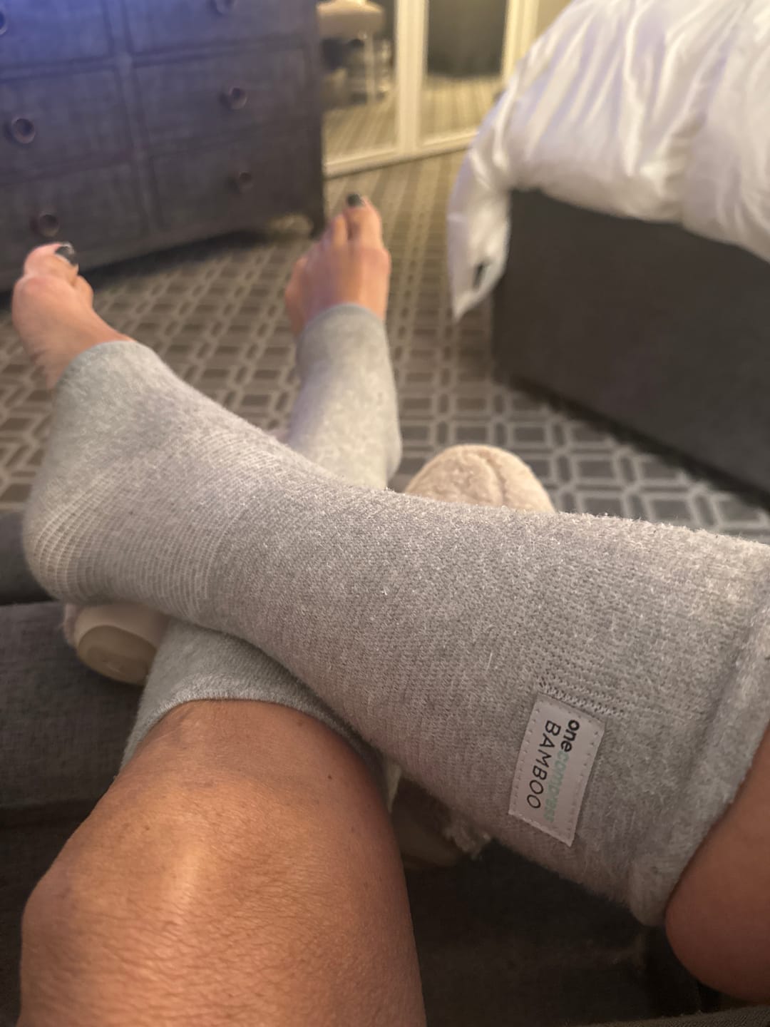 Customer photo review of Meias de bambu premium anti-fadiga