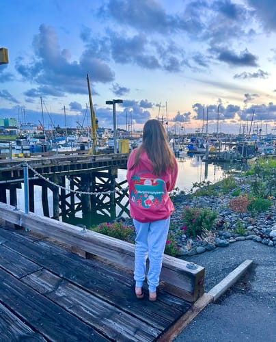 Customer photo review of Coral Hibiscus Hoodie