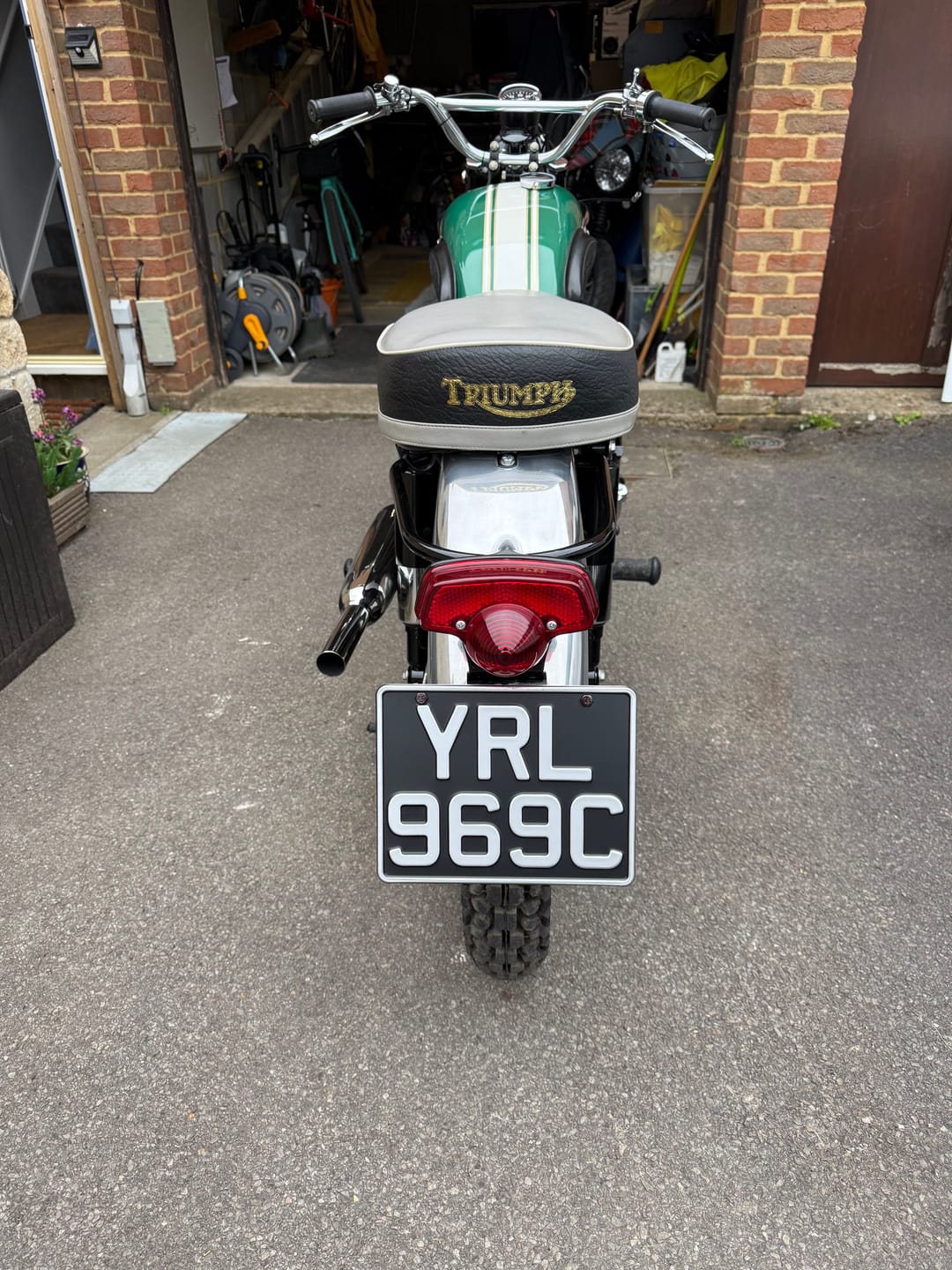 Customer photo review of Classic Metal Pressed Motorcycle Number Plate - 9 x 7 Inches