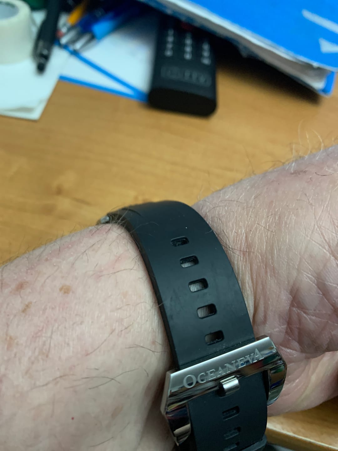 Customer photo review of FKM Black Rubber Strap - LONGER VERSION