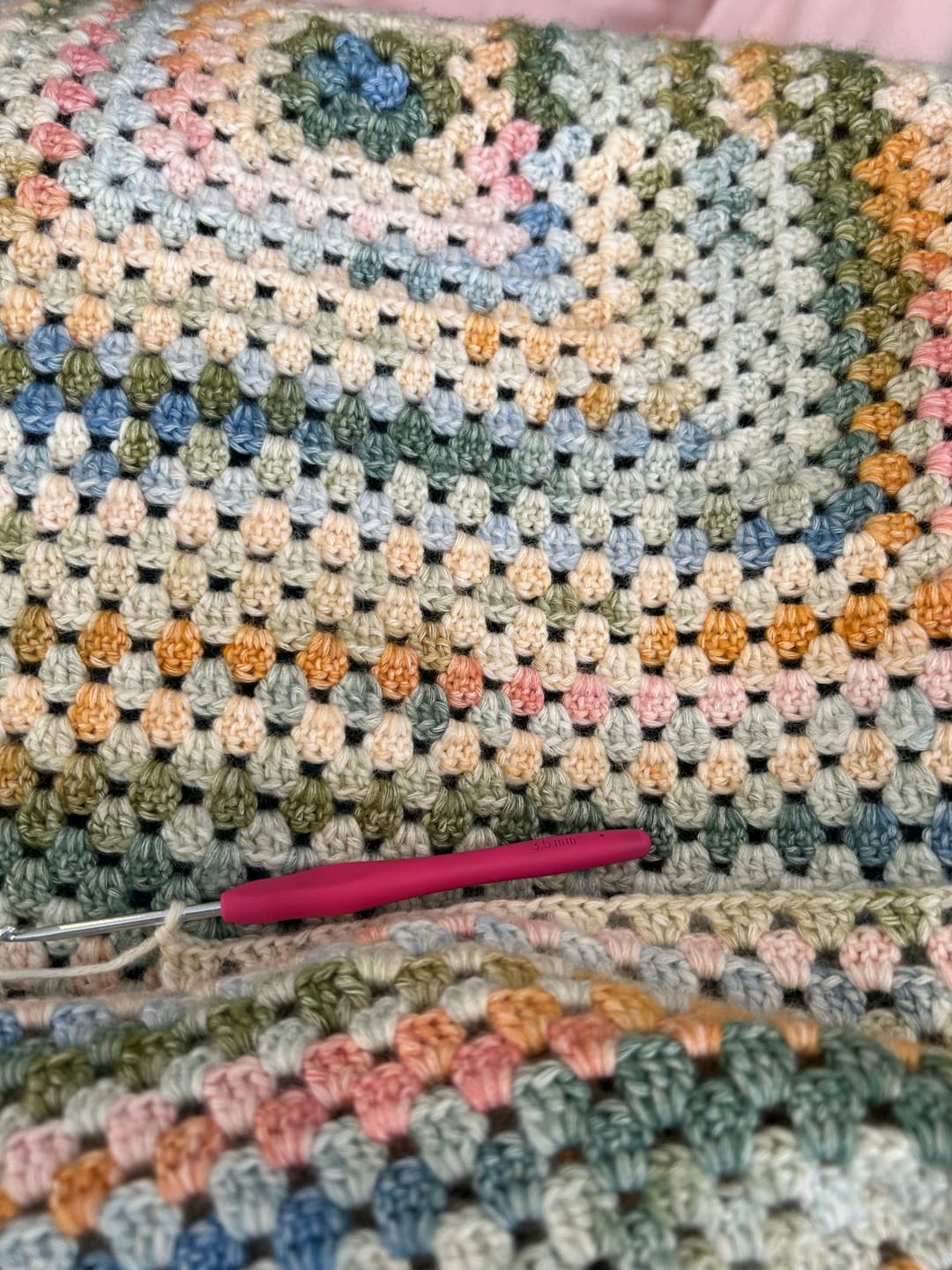 Customer photo review of CrochetPark™ Hearthside Rainbow Blanket Kit