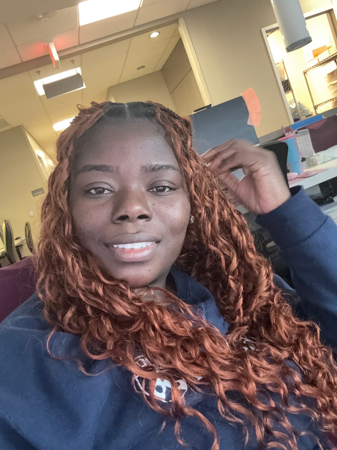 Customer photo review of Copper Color Deep Wave Human Crochet Hair