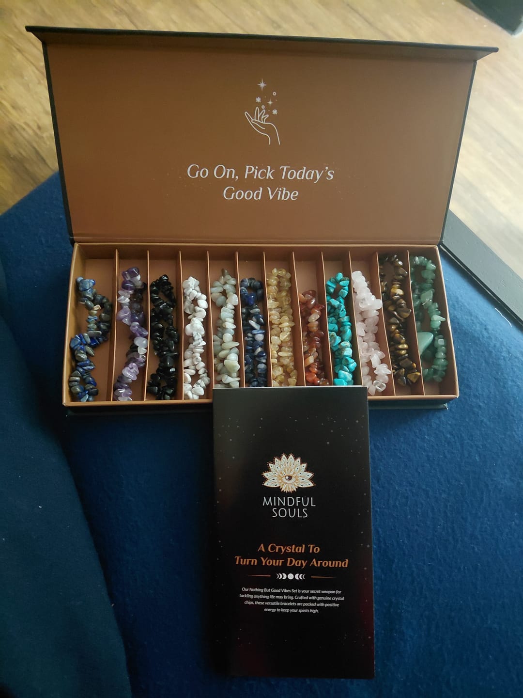 Customer photo review of 12 Natural Crystal Bracelets in a Box