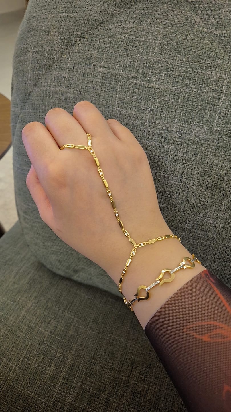 Customer photo review of Toulouse Gold Hand Chain