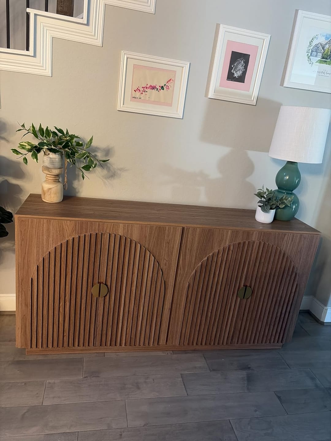 Customer photo review of 65" Arched Modern Fluted Sideboard Buffet Cabinet