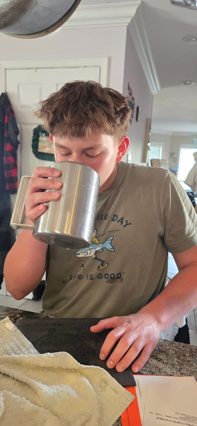Customer photo review of The 22lb Heavy* Mug | The World's Heaviest Mug