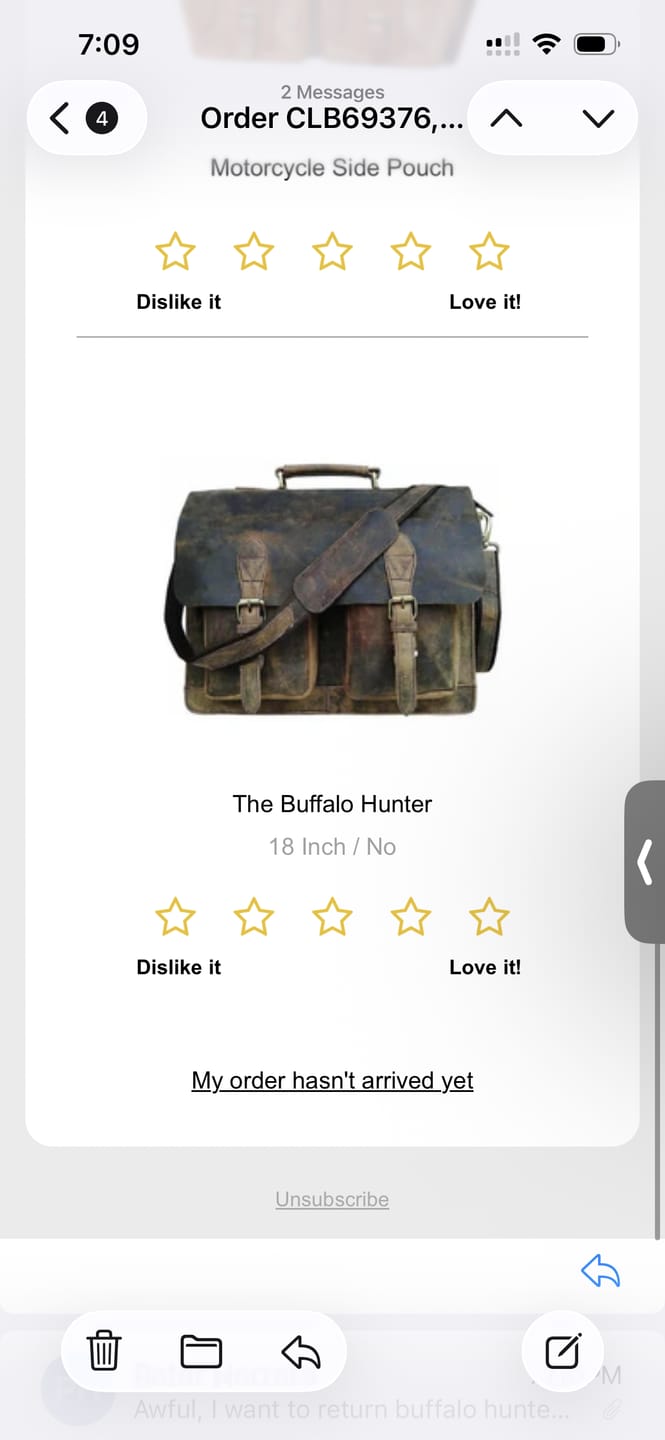 Customer photo review of Motorcycle Side Pouch