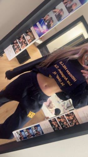 Customer photo review of GATED COMMUNITY STRAIGHT LEG SWEATPANTS AMBER/NAVY