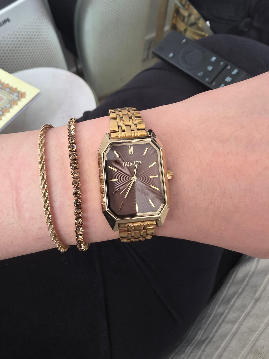 Customer photo review of Ava Gold Brown Bracelet