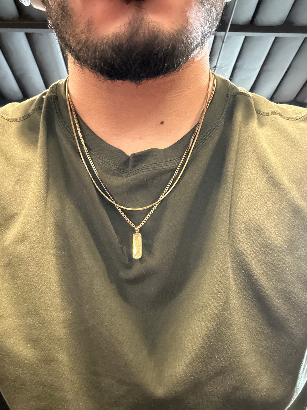 Customer photo review of Minimal Pendant Necklace Duo