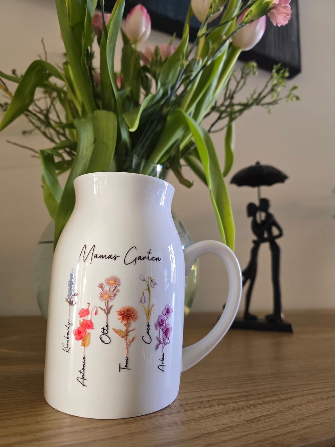 Customer photo review of Mamas Garten - Personalisierte Vase für Mama und Oma mit Geburtsblumen