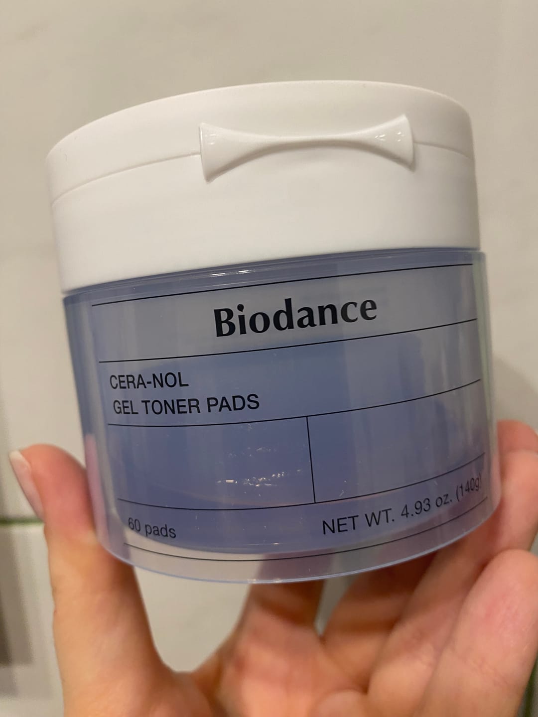 Customer photo review of Gela spilventiņi ar toniku un ledāju ūdeni Biodance Cera-nol Gel Toner Pads