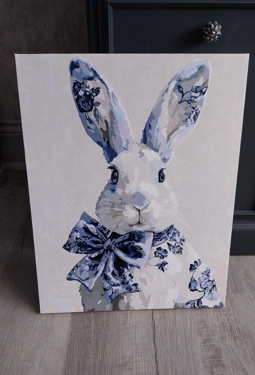 Customer photo review of Delft Blue Bunny | Paint by Number