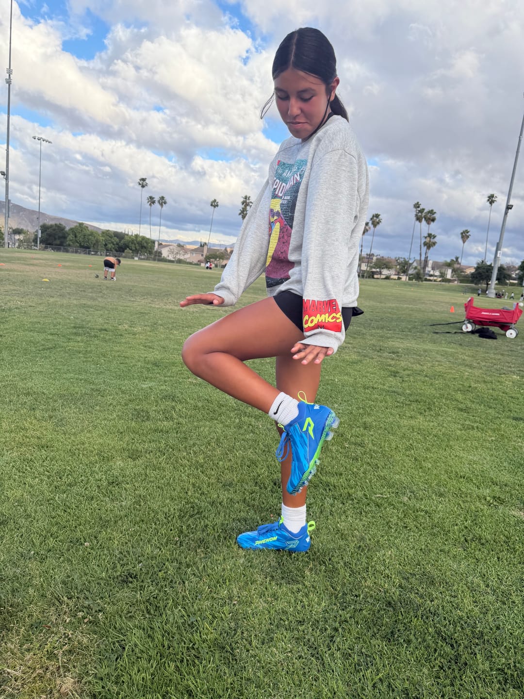 Customer photo review of Kool-Aid 'Great Bluedini' Football Cleats - Quantum Speed by Phenom Elite