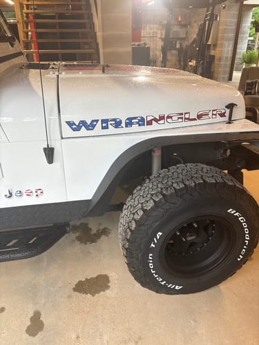Customer photo review of Wrangler Hood Lettering (Set Of 2) - American Flag
